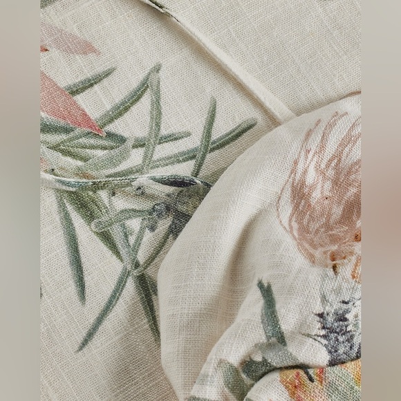 Linen Floral Sundress Babydoll Mini Dress Garden Pastel Baby shower Wedding L - Picture 8 of 13